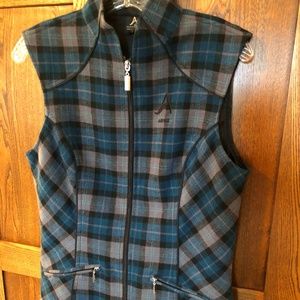 Arista Equestrian plaid zippered vest M
